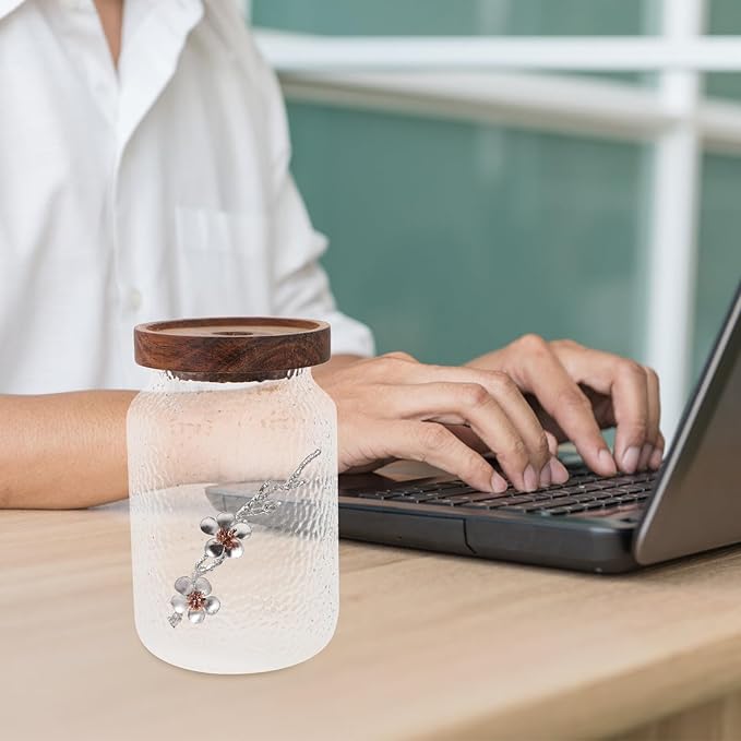 2pcs Glass Sealed Storage Jars with Removable Lids Airtight Food Canisters for Tea Cereals Spices Sugar Flour Pantry Organization