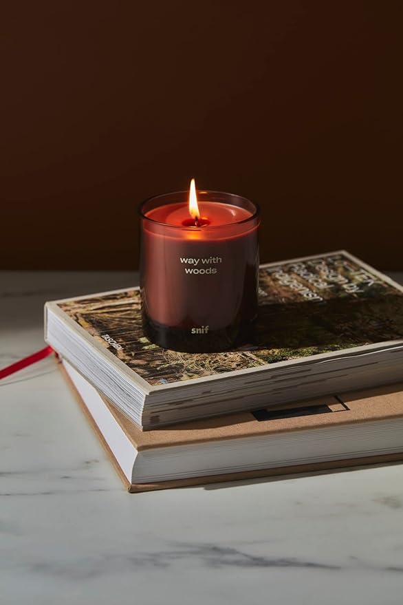 Way with Woods Luxury Scented Candle by Snif, Inviting and Crisp Scent, 200+ Hours, 100% Cotton Fiber Wicks, Soy Wax Blend, Non-Toxic, Vegan, 50 oz