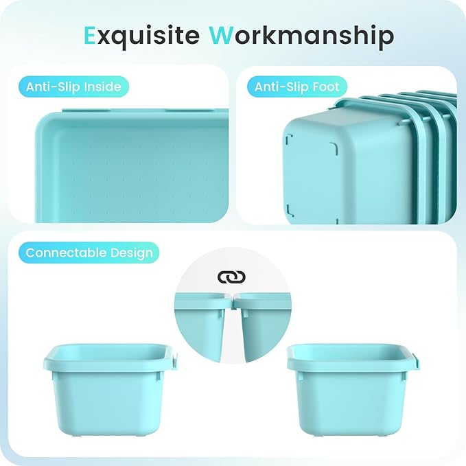 A-LuGei 【28PCS】 Drawer Organizer, Bathroom Organizers and Storage, Makeup organizer, Desk drawer organizer, Storage Bins for Kitchen Office Bedroom Vanity Jewelry Pantry Garage【Black】【4Size】