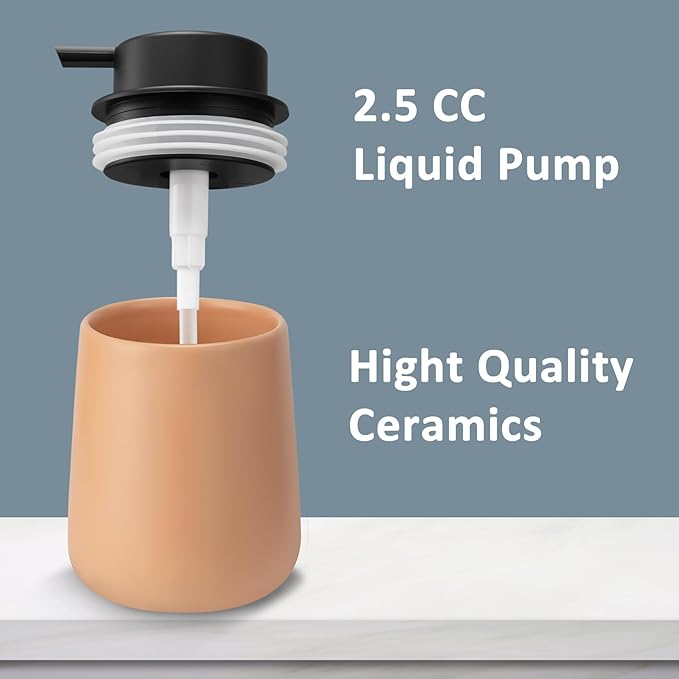 Soap Dispenser Ceramic with Easy-to-Press Pump Hand Lotion Liquid Dispenser for Shampoo Bathroom Kitchen 12 oz