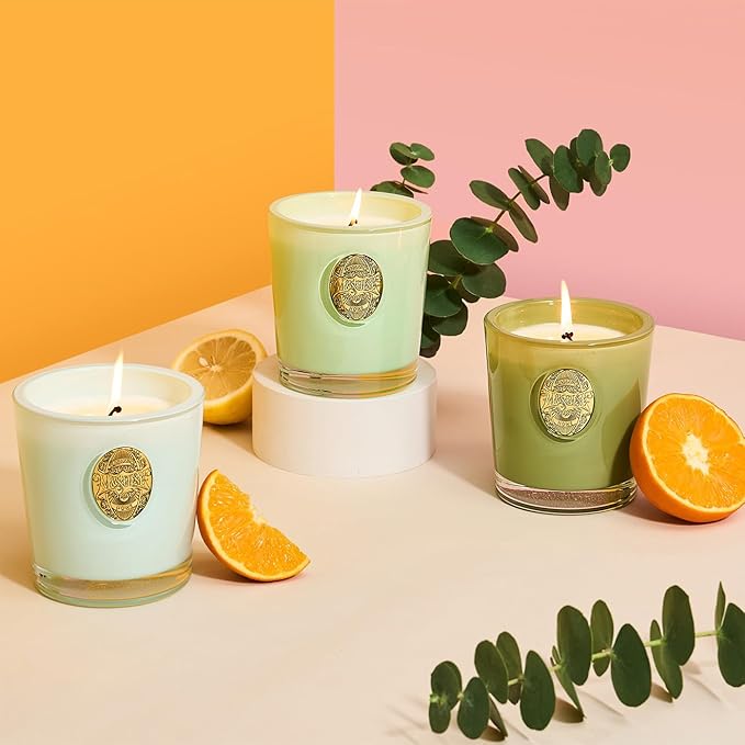 M&SENSE Natural Soy Candle| Verbena Basil Green | 10.2 oz, 55H Burn | Luxury Scented Candle for Relaxation, Gifting, Home Décor | for Bedroom, Office, Party