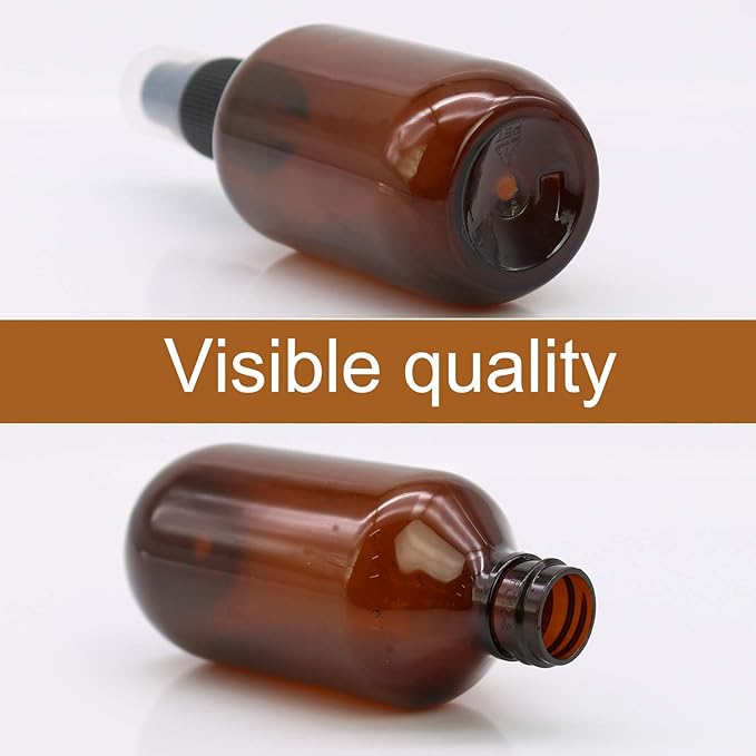 SYNTECSO 240 Pack 2oz Amber Plastic Spray Bottles, Fine Mist Spray Bottles for Essential Oils, Water Spray Bottle for Hair Plant & Cleaning Solution
