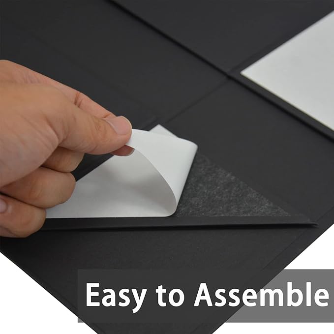 AuroWish 3 Pack Large Collapsible Gift Boxes with Magnetic Lids, 12.5 x 8.5 x 4.75 Inches, Black, Perfect for Christmas, Bridesmaid Proposal, Wedding, Birthday