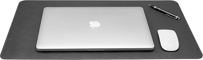 Gallaway Leather Desk Mat,Desk Writing Pad - Office Desk Pad, Medium 24" x 14" Gray, Desk Mats on Top of Desks, Gift Ready Elegant Computer Desk Mat Desk Cover Desk Pad Protector PU Leather