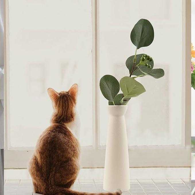 Ceramic Vase,Small Vases for Decor,Set 3 Modern Boho Vases for Flower Pampas,Fit for Living Room Desk Shelf Decor (Beige)