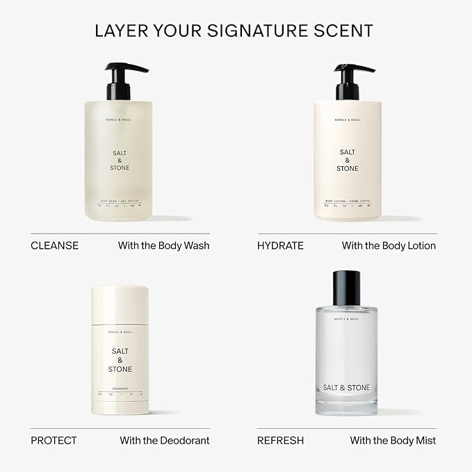 SALT & STONE Aluminum Free Deodorant | Extra Strength 48 Hour Protection for Women & Men | Made with Seaweed Extracts, Niacinamide & Prebiotics (Neroli & Basil)