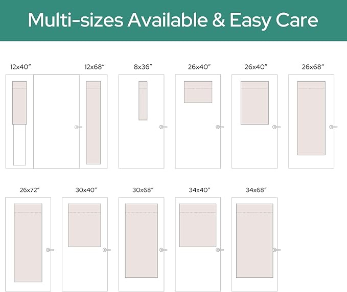 HOMEIDEAS 100% Light Gray Linen Blackout French Door Curtains, Privacy Door Window Curtains, 34 X 40 Inch Room Darkening Blinds, Thermal Insulated Shades for Bedroom, 1 Panel