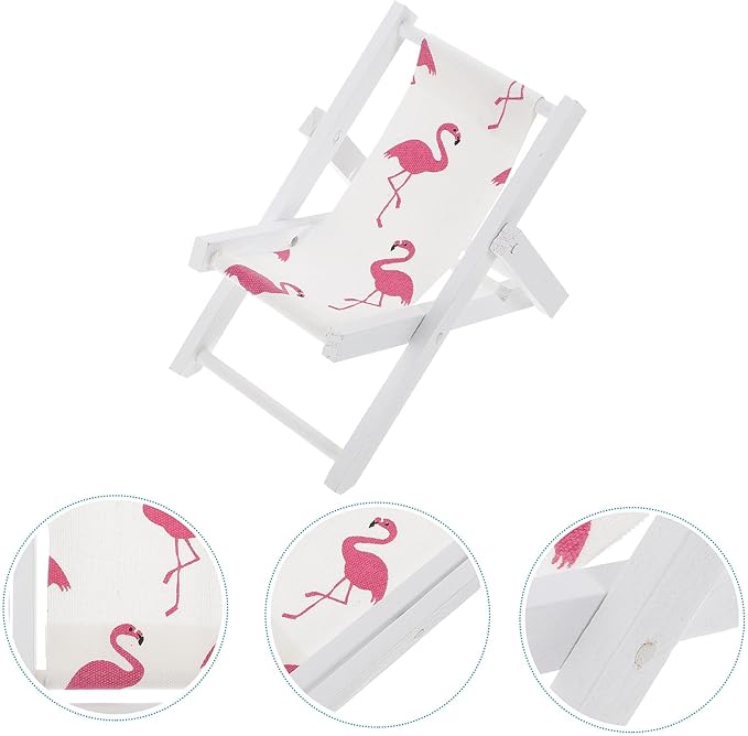 Wooden Flamingo Phone Holder Beach Chair Ornament Sturdy Mobile Stand and Small for Boys and