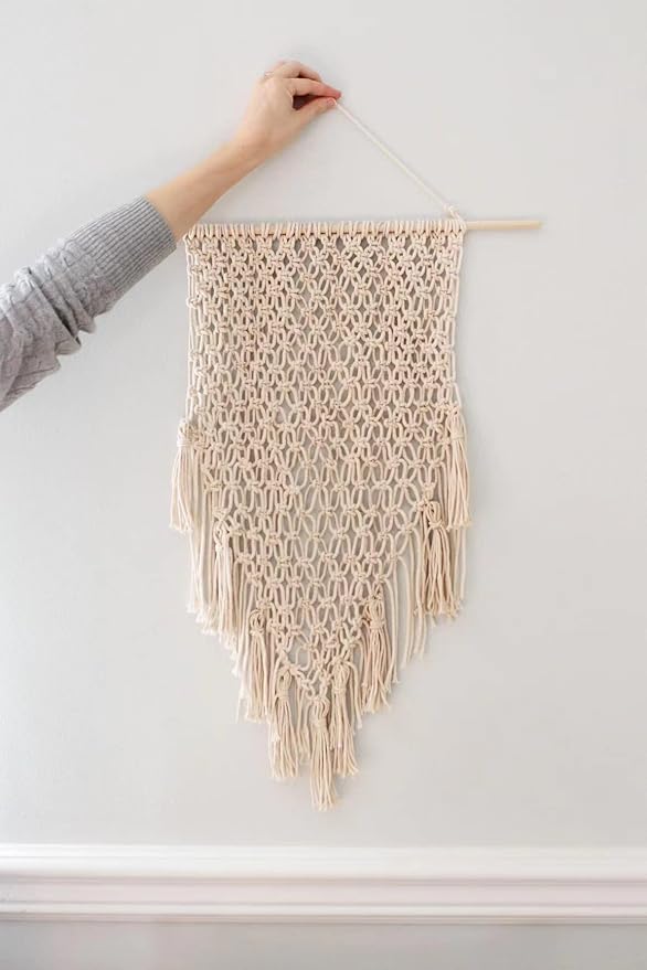 Macrame Cord 4mm x 380Yards (1140Feet), Natural Cotton Macrame Rope - 4 Strands Twisted Macrame Cotton Cord for Wall Hanging, Plant Hangers, Crafts, Gift Wrapping and Wedding Decorations, Caramel