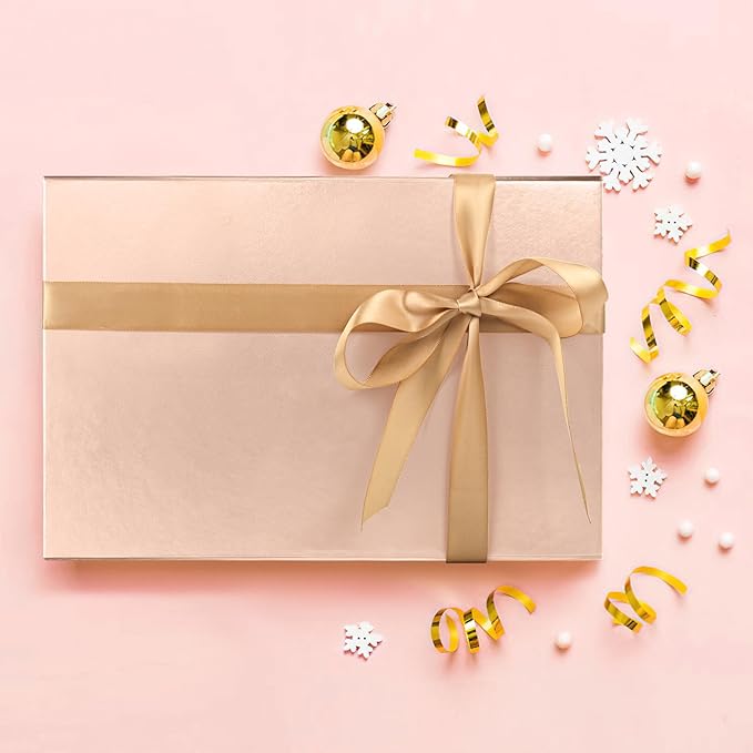 LIFELUM Large Gift Box 14"x8.5"x4.5" Christmas Gift Boxes with Lids for Presents for Anniversary Wedding Proposal Birthday Gift boxes with Shredded Filler Card Ribbon