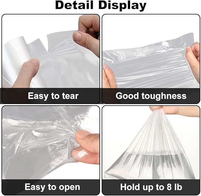 Food Storage Bags, 12 x 20 Clear Plastic Bags, Fresh-Keeping Produce Bags Roll for Food, Fruit, Vegetable, Refrigerator Storage, freezer, Kitchen, Supermarket, 1 Roll 350 Plastic Storage Bags