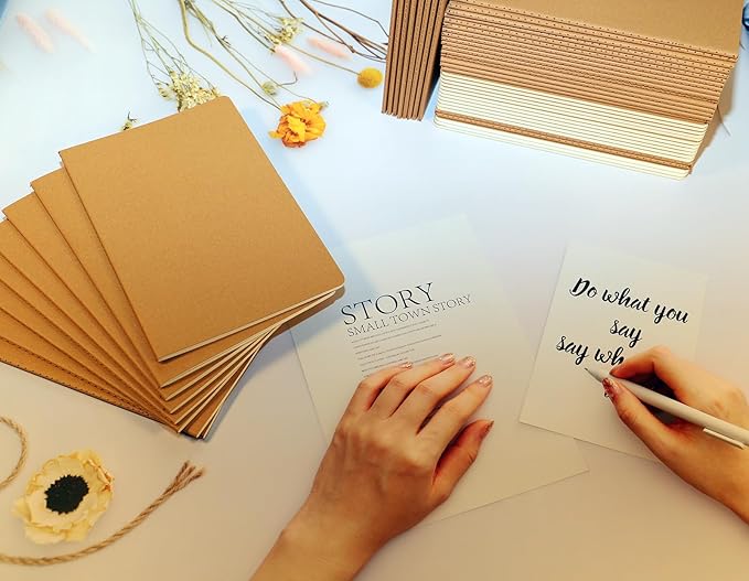 32 Pack A5 Blank Notebook Journals for travelers,students and office,Writing diary Subject Notebooks, Blank thick paper,60Pages, 30 Sheets,8.3x5.5inch