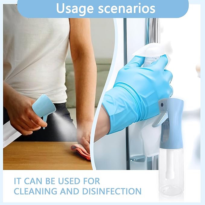 Spray Bottle for Hair Continuous Ultra Fine Mist (200ml) 360° Multi Spray Bottle for Plants, Cleaning, Skin Care Leakproof & Durable 2 Pack