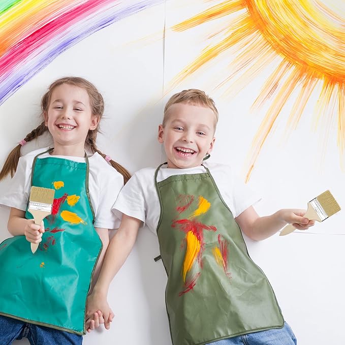 Remerry 96 Pcs 3 Inch Paint Brushes Bulk, Natural Bristle Chip Brushes with Wooden Handle, Flat Art Applicators for Wall, Furniture, Kids, Fences Details