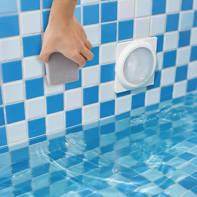 8 Pcs Hand-held Pool Pumice Stone for Cleaning with Handle, Pumice Stone for Pool Tile Cleaning, Concrete, Block Swimming Grout, Stove and Spa Tile Removing Stains