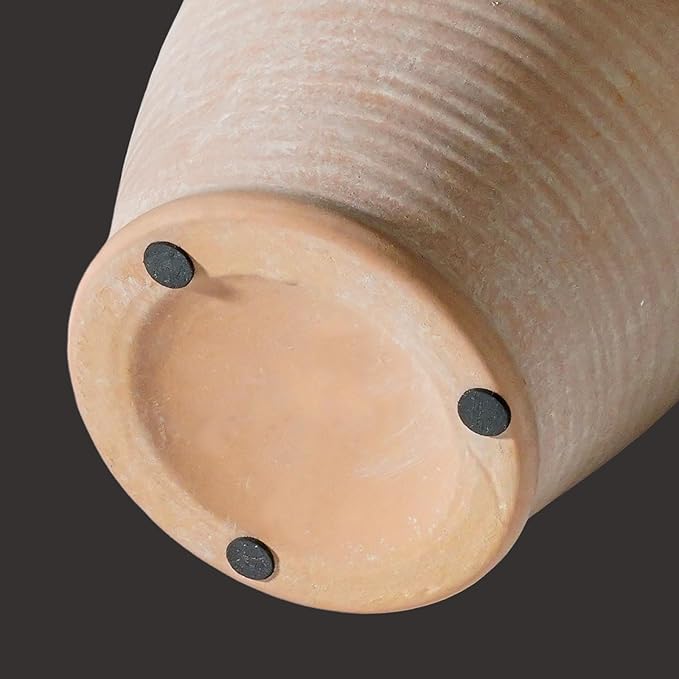 Sunddo Terracotta Vase with 2 Handles, 8 inch Rustic Ceramic Vase, Farmhouse Decor, Table Living Room Bedroom Fireplace Decor