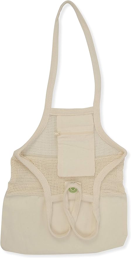 Reusable Grocery Bags - Organic Cotton Mesh Net Bag with Handles | Reinforced Bottom | Shopping, Groceries, Beach Tote, Produce Bag, Fruit & Vegetable Storage | Machine Washable, Eco Friendly (1 Bag)
