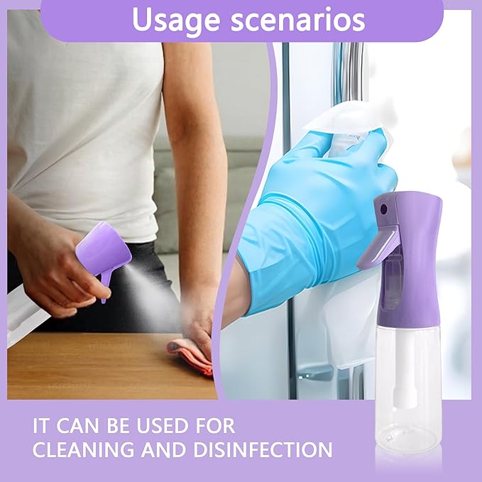 Spray Bottle for Hair Continuous Ultra Fine Mist (200ml) 360° Multi Spray Bottle for Plants, Cleaning, Skin Care Leakproof & Durable 1 Pack