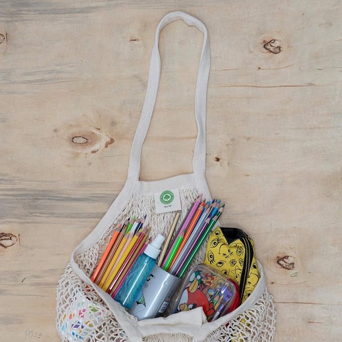 Cotton Mesh Onion Storage Bags - 100% Cotton, Reusable, and Washable Mesh Bags for Storing Potatoes, Onions, Garlic, and Other Root Vegetables - Foldable, Lightweight, and Airy Breathable (2 Totes)