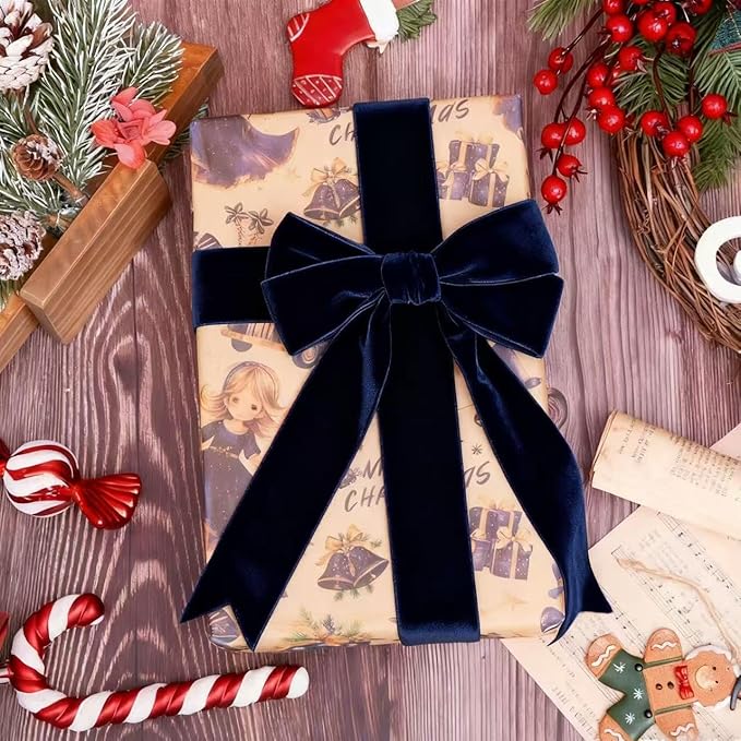 Velvet Ribbon, 1 1/2-Inch by 25-Yard Spool (Navy)