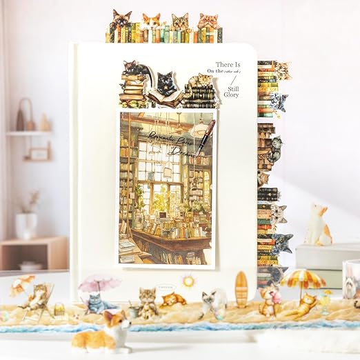 PET Tape Set for Junk Journal,6 Rolls Cute Cat Tape Stickers,Clear Pet Dog Stickers for Scrapbooking,Journaling,Planner,DIY Arts Crafts,Notebook,Phone Case,Cups(Pet Time)