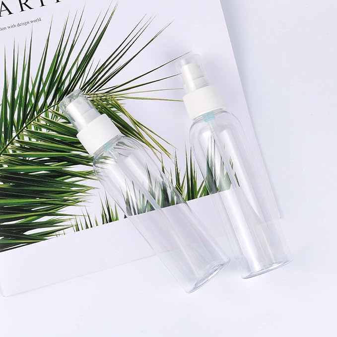 TRENDBOX 12 Pack Empty Transparent Plastic Fine Mist Spray Bottle 120 ml (4 oz)
