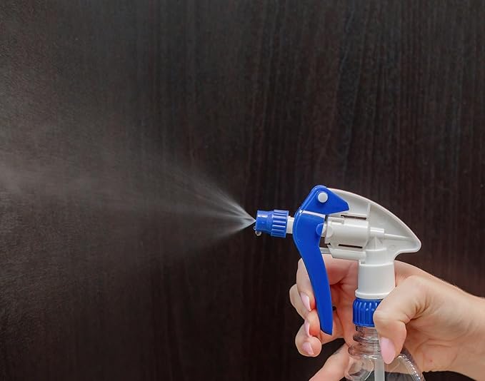 Heavy Duty 32oz Plastic Spray Bottles for Cleaning - Large Empty Industrial Bottles for Gardening Solutions, Vinegar, Chemicals, Professional Cleaners - Adjustable Sprayer Nozzle - Blue 2 Pack