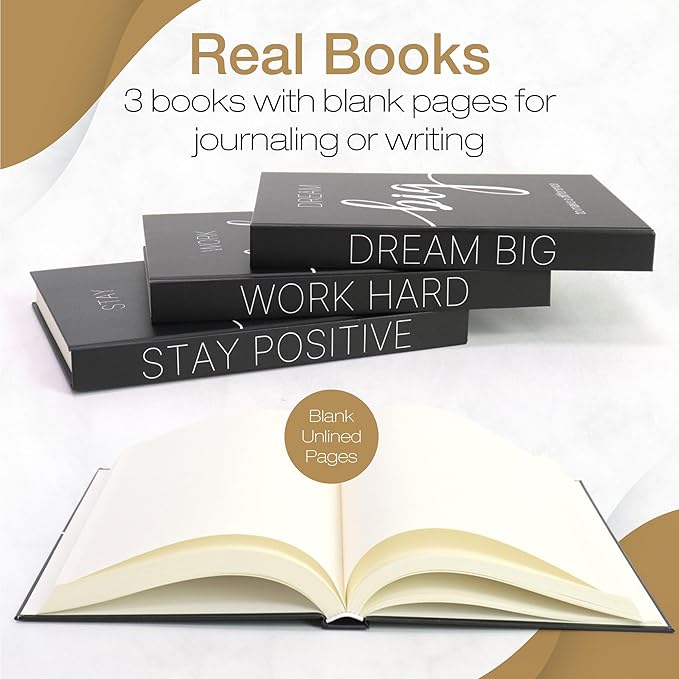 Decorative Books for Home Decor - Faux for decoration Coffee Table | Book Shelf Decor | Entryway | Console Table - Modern Luxury Designer Decor Set - Decorative for Display