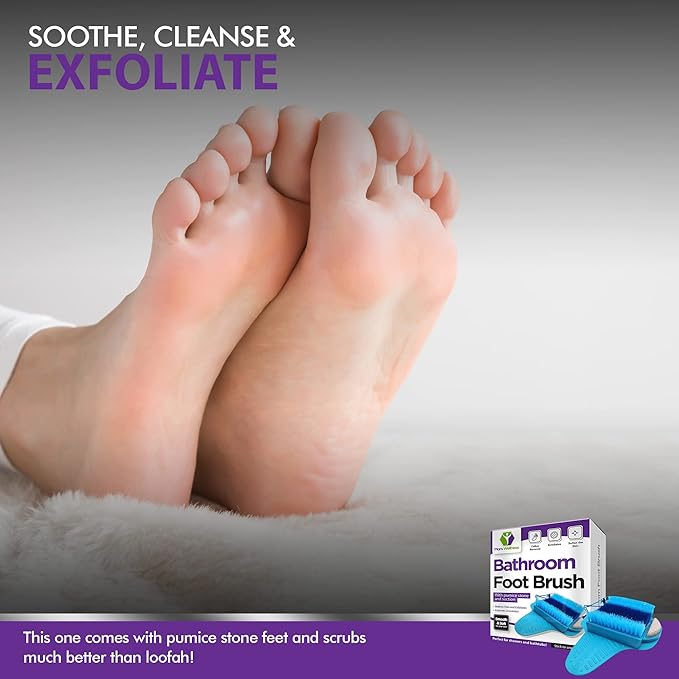 Mars Wellness Bath Scrubber and Foot Exfoliator - Feet Scrubber Dead Skin Remover - Shower Exfoliating with Foot Pumice Stone