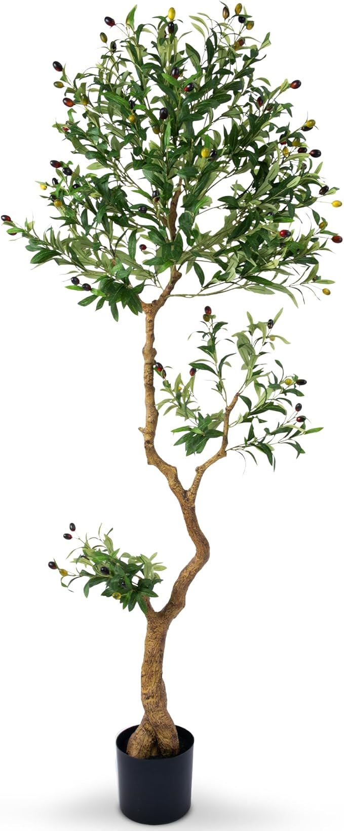 Fake Olive Tree 6.2 Feet – Artificial Plants Indoor, Faux Olive Tree, Fake Tree for Home Decor, Faux Trees Indoor for Living Room, Office, Bedroom – Tall Artificial Trees for Home, Designer Tree