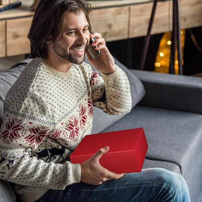 Red Gift Boxe 12" x 6" x 4" with Magnetic Closure Lid Gift Boxes for Presents,Bridesmaid Gifts Box,Cute Box,Birthday Gift box,Luxury for Gift Packaging, Magnetic Gift Box for Wrapping Gifts (Red/5PCS)