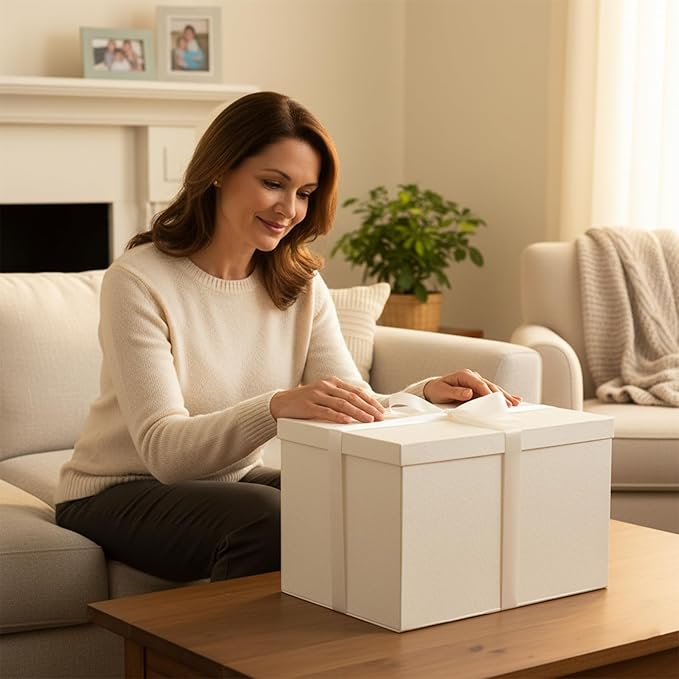 YINUOYOUJIA Extra Large Gift Box,17x11x11 inches White Gift Boxes with Lids for Presents,11-inch Deep Gift Box for Wrapping Gifts.Ideal for Birthday,Weddings,Anniversary,Christmas or Business.