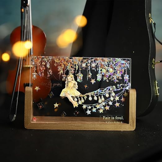 PET Tpae Stickers for Journaling,3 Rolls Christmas Lighting Washi Tape Stickers for Scrapbooking,Junk Journal Supplies,DIY Craft,Gift Wrap,Notebook,Phone Case(Night Light)