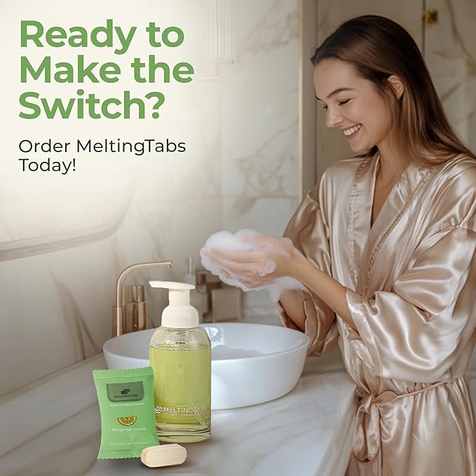 Foaming Hand Soap Tablets Refill – Bergamot Scent, 6-Pack Concentrated Tablets for Foaming Soap