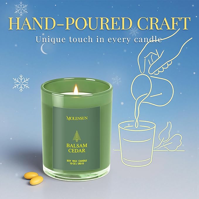 Winter Candles Gift Set, 3 Pack Total 30oz Soy Scented Candles in Luxury Gift Box, Christmas Birthday & Holiday Gifts for Women & Men, Long Lasting Non-Toxic Clean Burn, Winter Festive Home Decor