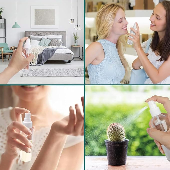 100PCS 1oz/30ml Small Spray Bottle, Clear Fine Mist Spray Bottle Mini Empty Hair Spray Bottle, Plastic Refillable Cosmetic Containers for Plants, Cleaning, Misting & Skin Care