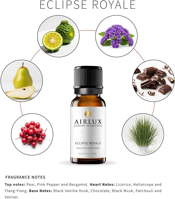 Signature Aroma Oil No. 451 Eclipse Royale – Aroma Oil for Cold Air & Waterless Diffusers and DIY Crafts – 10 mL, 0.34 fl oz Glass Bottle