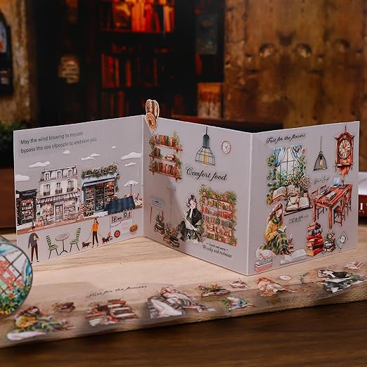 Reading Time PET Tape Set, 6 Rolls Mixed Pre-Cut and Continuous Tape with Clip, Waterproof Scrapbook Supplies for Journaling, DIY Crafts, and Planners