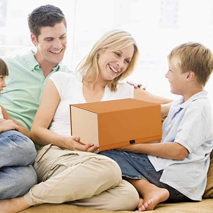 Rsgift 2 Pack Yellow Gift box,14x11x7 inch Packaging Gift Boxes with Lids for Valentines Day,Large Gift Boxes for Presents Birthday Christmas,Thanksgiving Day