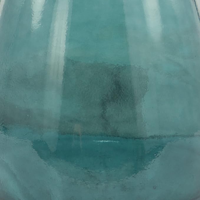 Deco 79 Recycled Glass Handmade Decorative Vase Spanish Centerpiece Vase, Flower Vase for Home Decoration 13" x 13" x 24", Blue