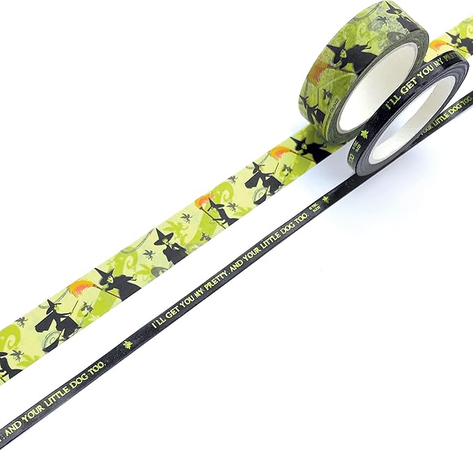 Paper House Productions The Wizard of Oz 3-Pack Set of 2 Foil Accent Washi Tape Rolls for Scrapbooking and Crafts - Wicked Witch