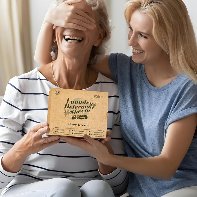 Poesie Laundry Detergent Sheet Sage Breeze Scent 160 Count Washer Sheets Detergent for Travel RV Trip Camping Home Dorm