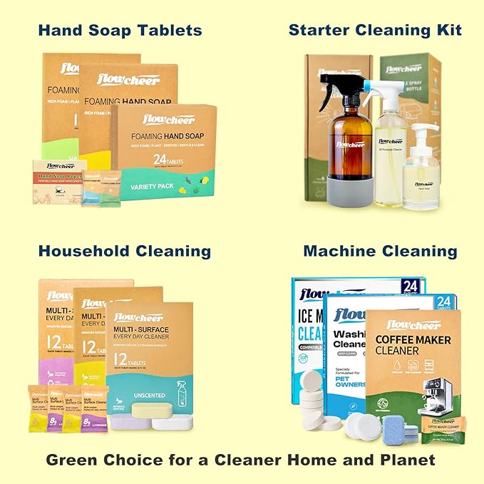 Foaming Hand Soap Refill Tablets, 12 Pack (Makes 12 x 9 fl oz), Variety Fragrance Soap Tablets, Fresh & Clean Handwash, No Plastic Bottle