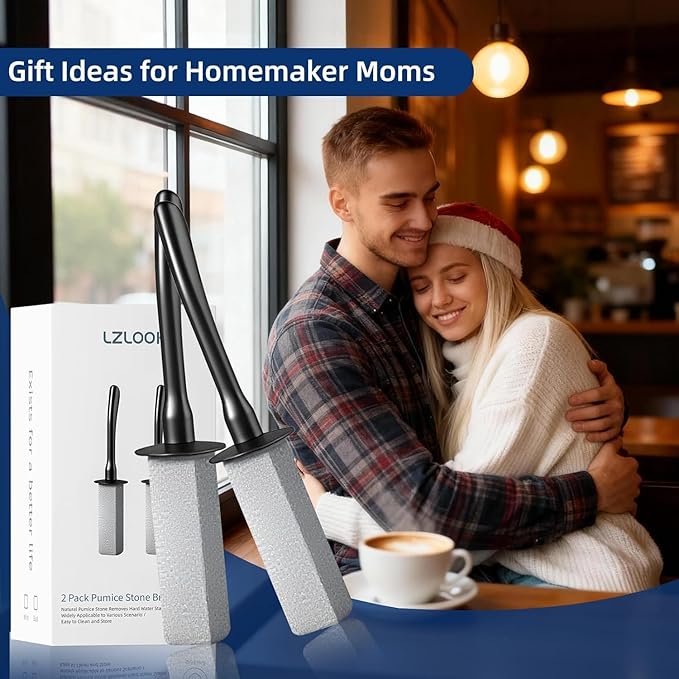 Toilet Pumice Stone for Cleaning, Toilet Bowl Pumice Stone, Extra Long Handle Toilet Bowl Cleaners for Removing Hard Stain Lime. Ideal for Toilet Bathroom Sink Grill Pool(2 Pack Black)