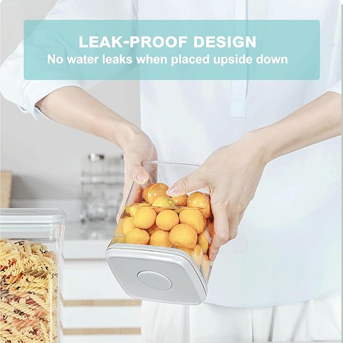 Airtight Food Storage Container Pop Containers With Lids, Bpa Free for Spaghetti Cereal Flour Rice Kitchen Organizer (rectangle 2050ml / 2.1qt)