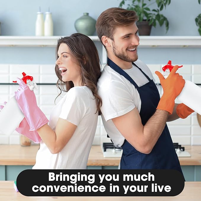 Eccliy 12 Pcs 16 Oz Plastic Spray Bottle, Adjustable Empty Reusable Sprayer for Cleaning, Planting, Water, Bathroom and Kitchen, BBQ, Commercial and Residential(Red,Cylinder)