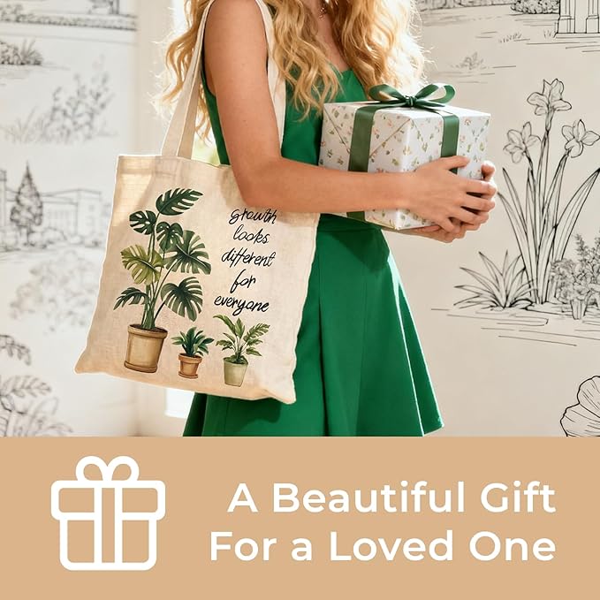 Cute Aesthetic Canvas Tote Bag for Women, Reusable Foldable Shopping Cotton Shoulder Totebag with Zipper Pocket