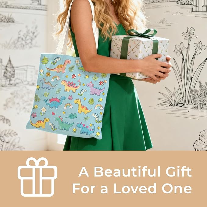 Cute Aesthetic Canvas Tote Bag for Women, Reusable Foldable Shopping Cotton Shoulder Totebag with Zipper Pocket