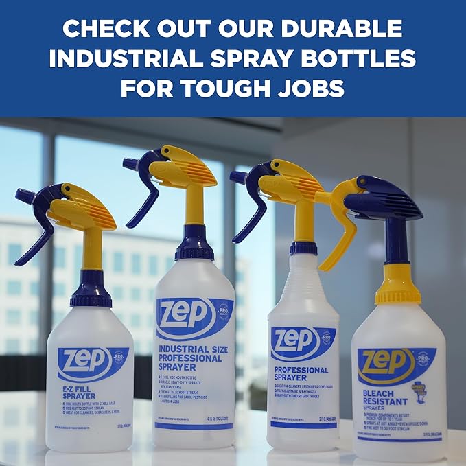 Zep E-Z Fill Professional Sprayer - 32 oz (Case of 8) - U43008 - Wide Mouth Spray Bottle for Easy Pouring, High Output, Great for Cleaners, Degreasers and More