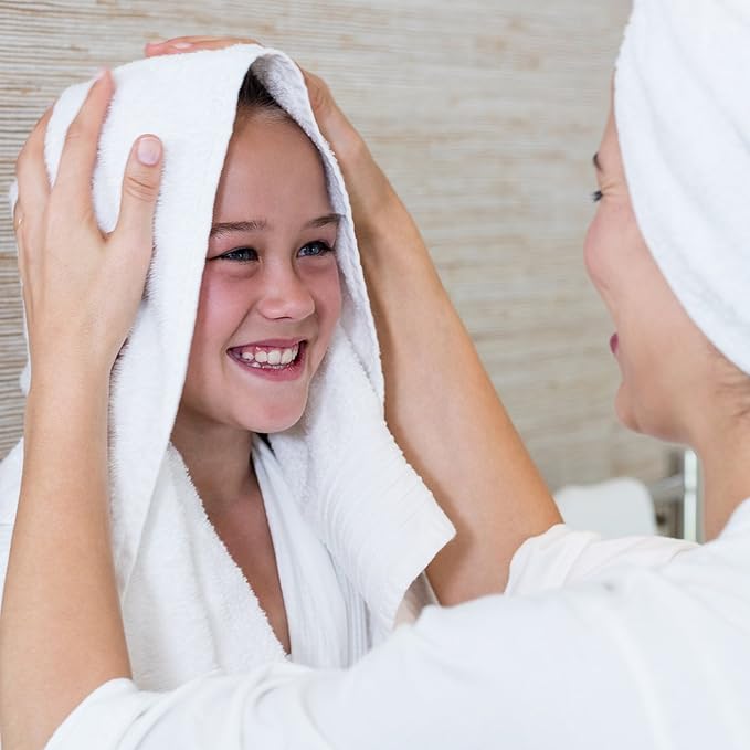 BLUENILEMILLS BNM Egyptian Cotton 6-Piece Towel Set, Includes 6 Face Towels, Attached Loop for Easy Hanging and Storage, Hotel Quality, Perfect for Bathroom, Gym, Shower Space, or Spa, Cream